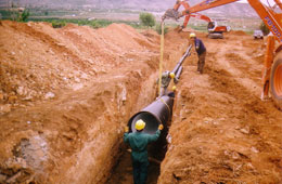 Instalación de red de regadío